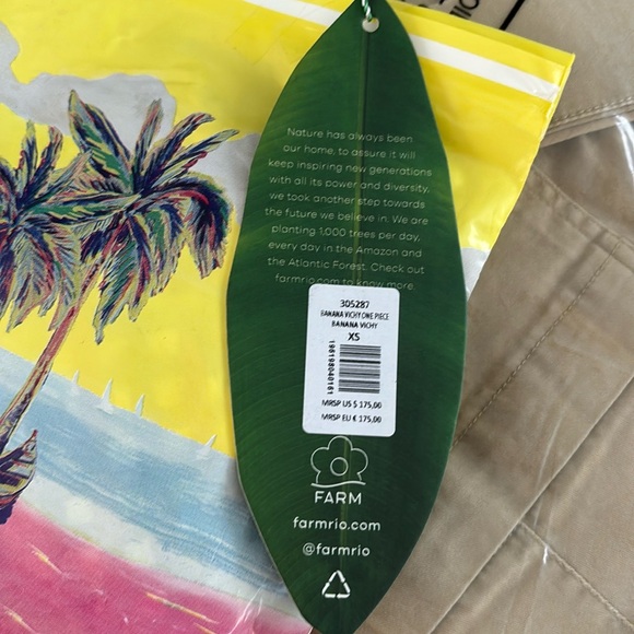 Farm Rio Banana Vichy One Piece Swimsuit - Picture 2 of 4